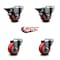 Service Caster 3'' Red Poly Wheel Swivel Bolt Hole Caster Set with 2 Posi Lock Brakes, 4PK SCC-BH20S314-PPUB-RED-PLB-2-S-2 - alternate 6